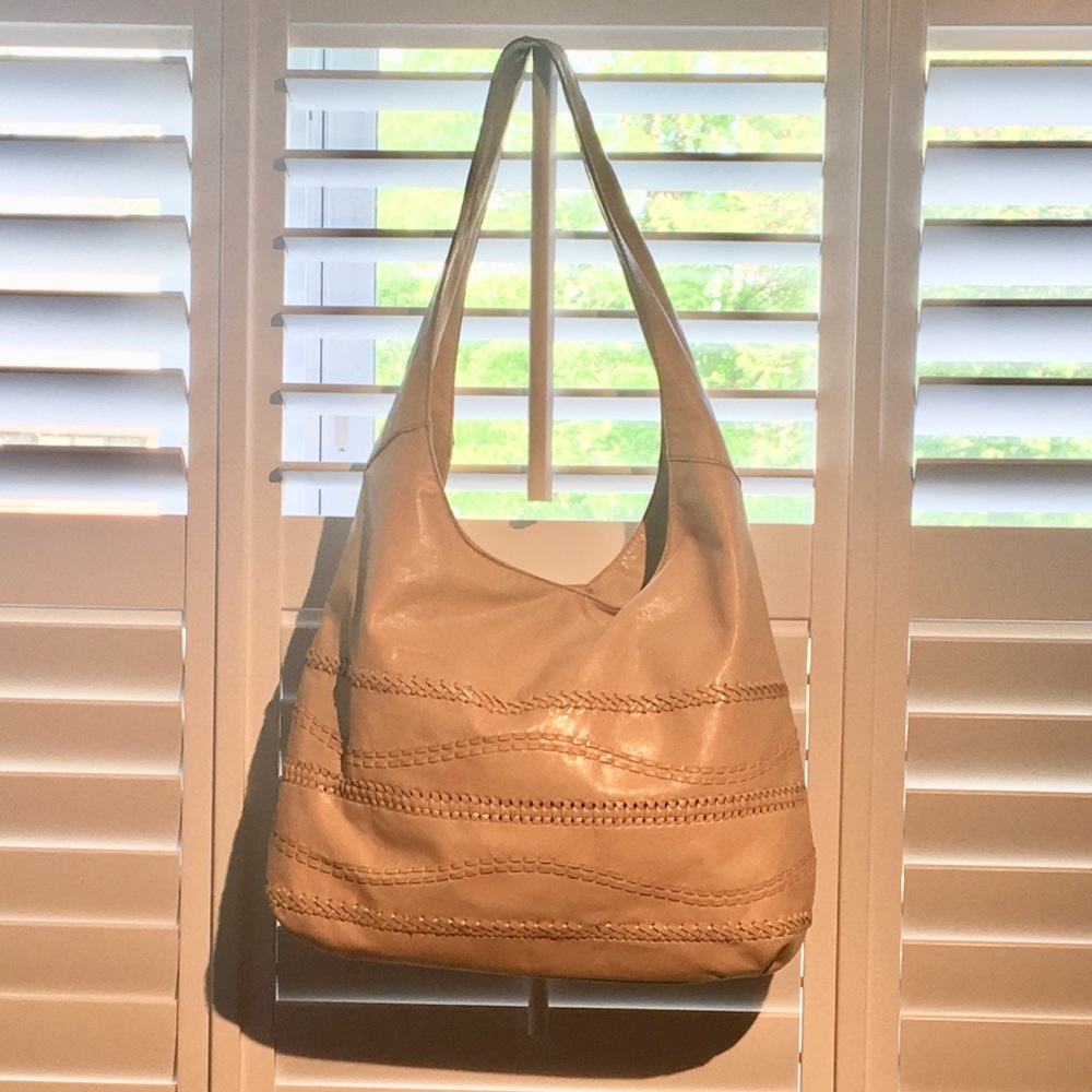 Sigrid Olsen Camel Leather Hobo Style Bag